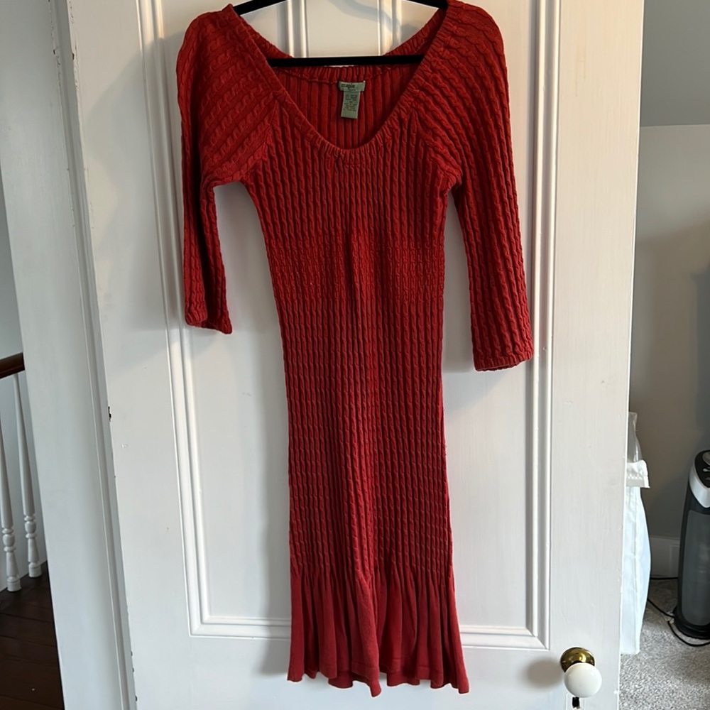 Maple XS Red Sweater Dress